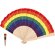 Abanico plegable Prokip con varillas de madera y tela multicolor detalle 1