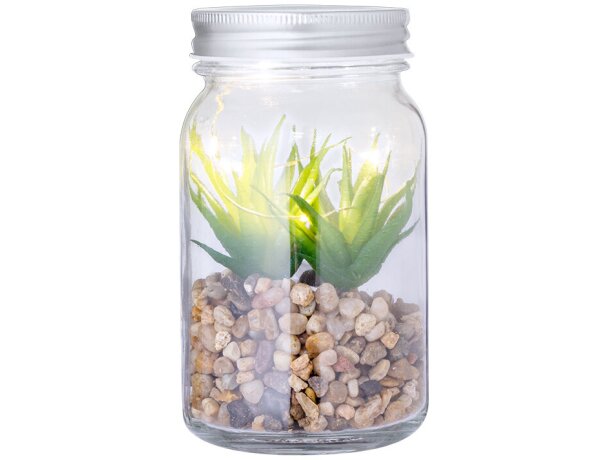 Planta decorativa Kyala cristal borosilicato con led detalle 1