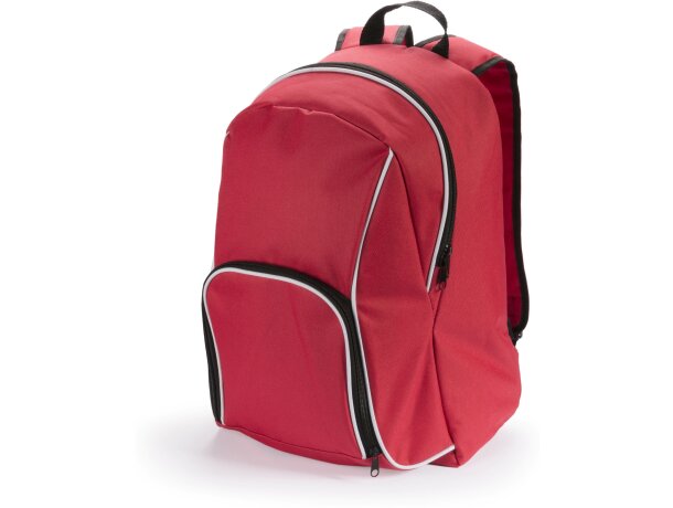 Mochila Yondix con contraste de ribetes grabada rojo