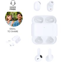 Auriculares Baksen con estuche y logotipo blanco