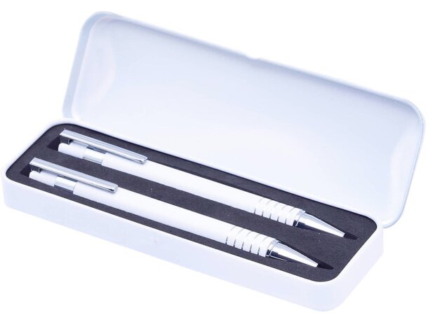 Estuche de bolígrafo y portaminas blanco