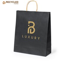 Bolsa de papel publicitaria reciclada Mepus negro mate