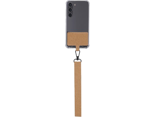 Pulsera soporte smartphone Naomix en corcho con mosquetón detalle 4