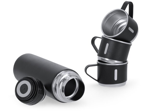 Set termo Melbir con 3 tazas apilables de acero inoxidable detalle 3