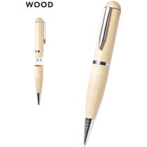Bolígrafo Kornon USB 16GB madera con estuche kraft