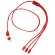 Cable cargador Clodan aluminio reciclado multiconector Rojo