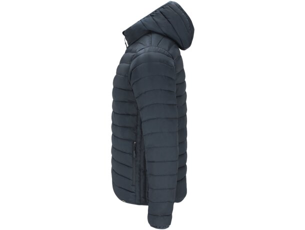 Chaqueta Dilax acolchada sostenible con capucha y funda detalle 2