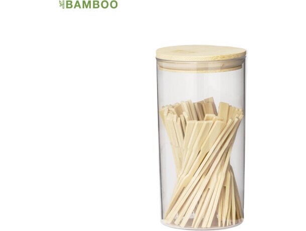 Set 50 palillos bambú Reng con tarro y tapadera a presión detalle 1