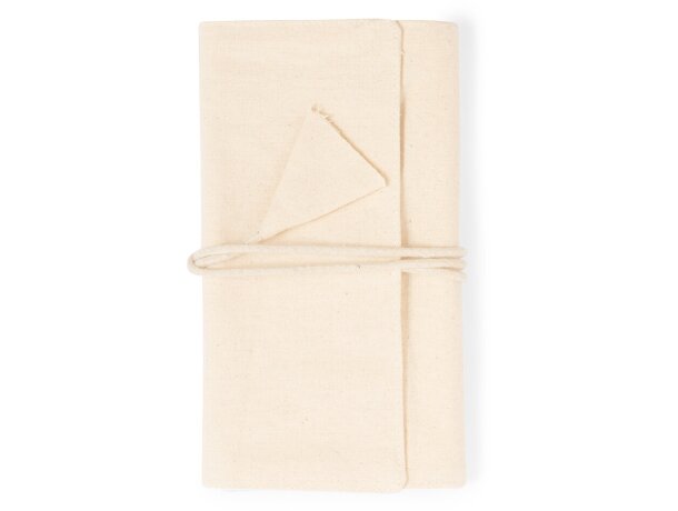 Joyero algodón natural Azix con cremallera y cordón detalle 3