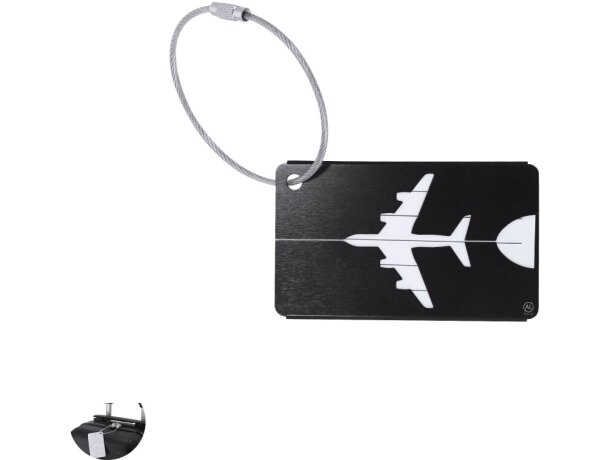 Identificador maletas Hekla en aluminio reciclado con tarjeta detalle 1