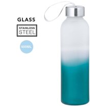 Bidón de cristal corporativo 500ml degradado fucsia acero correa