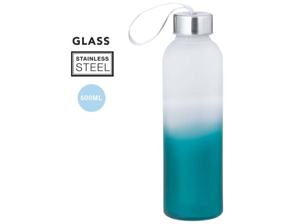 Botellas de agua de cristal personalizadas hielo degradado 500ml Nortalik detalle 1