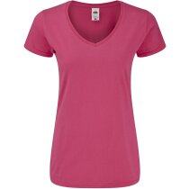 Camisetas de mujer serigrafiadas de algodón peinado de cuello de pico
