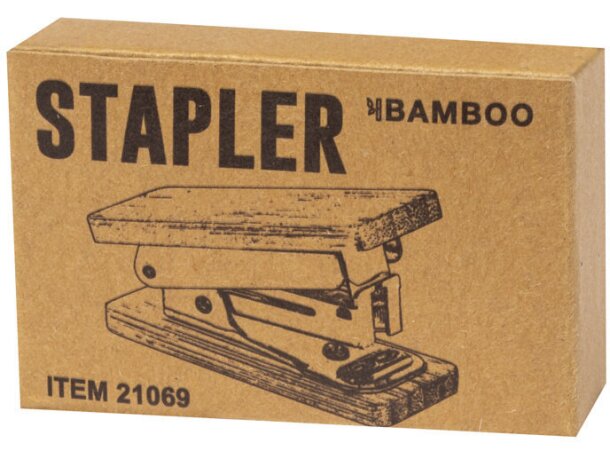 Grapadora Hunzu de bambú natural para oficina sostenible detalle 4