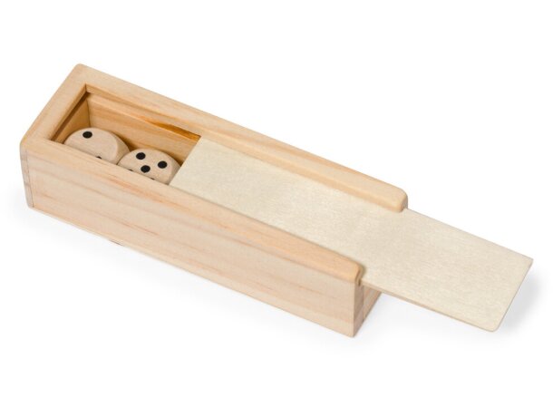 Juego de dados Atanin en madera con estuche deslizante detalle 4