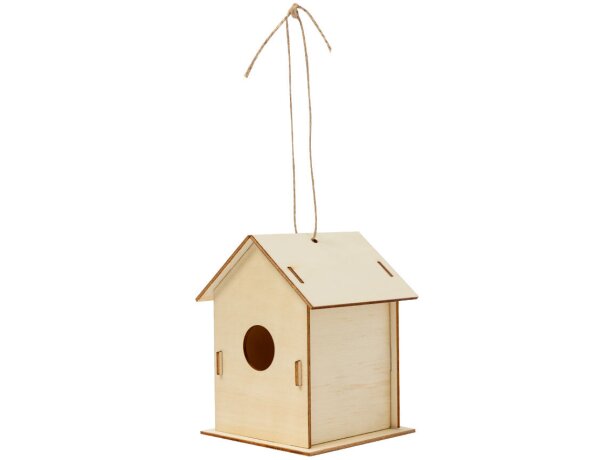 Caseta para pájaro Spydel de madera natural personalizable detalle 2