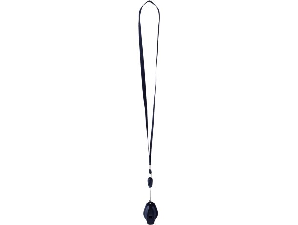 Silbato con lanyard incorporado personalizado negro Silbato con lanyard incorporado personalizado negro