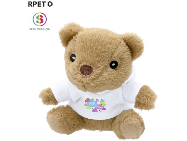 Peluche Glik en poliéster reciclado con sudadera personalizable detalle 1