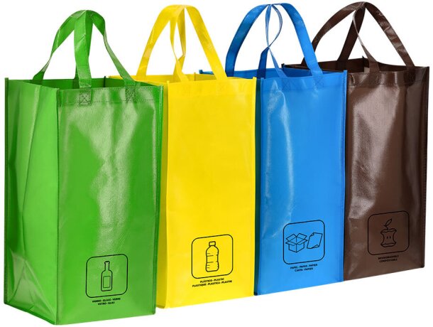 Set bolsas reciclaje Kunar non-woven con velcro lateral detalle 3