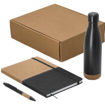 Set Gravan con bloc, bolígrafo y bidón térmico