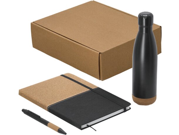 Set Gravan bloc de notas bolígrafo y bidón térmico 500ml detalle 1