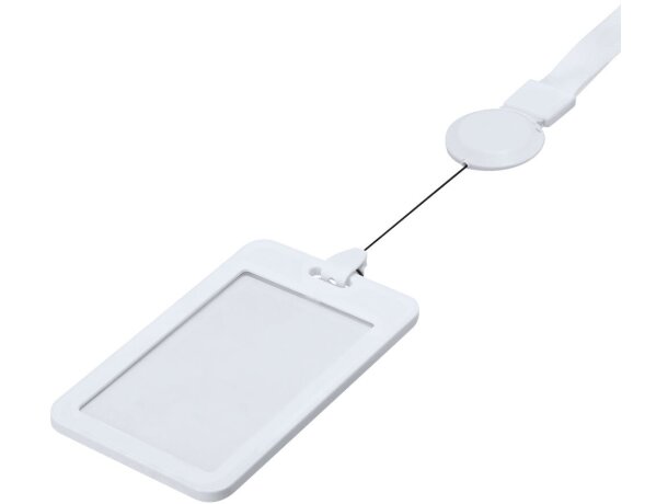 Identificador lanyard Berbom con cuerda extensible y clip detalle 3