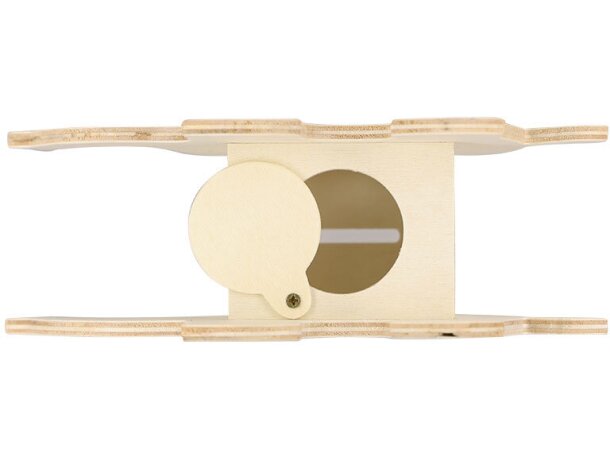 Hucha infantil de madera natural con ceras de colores Yilmax detalle 4