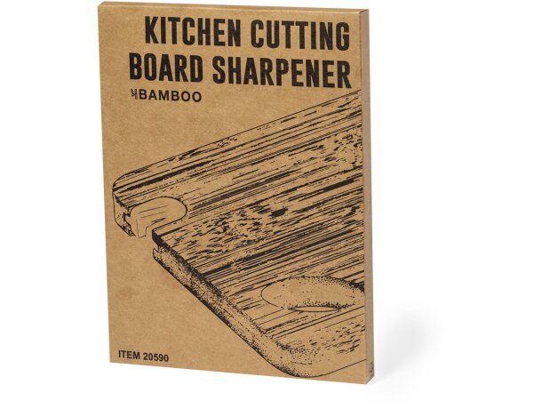 Tabla de corte Polter con afilador integrado en bambú detalle 6