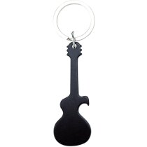 Llavero guitarra de aluminio negra personalizado