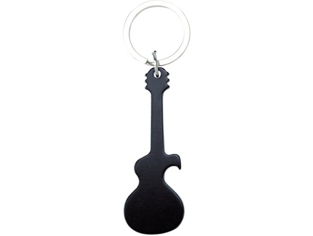 Llavero guitarra de aluminio negra personalizado