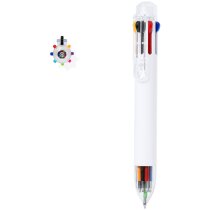 Bolígrafo Kiviuk 8 colores ABS blanco con logo