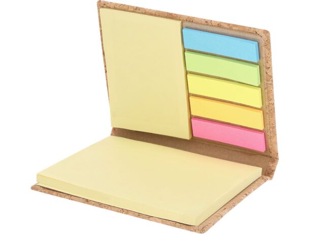 Bloc de notas adhesivas Feron con tapa de corcho natural detalle 3