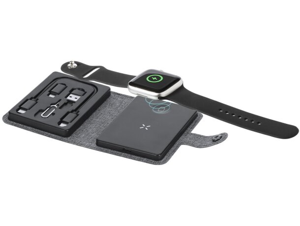 Cargador inalámbrico Zakary 15W con conexión múltiple RPET detalle 6