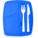 fiambrera con cubiertos 800 ml personalizada azul