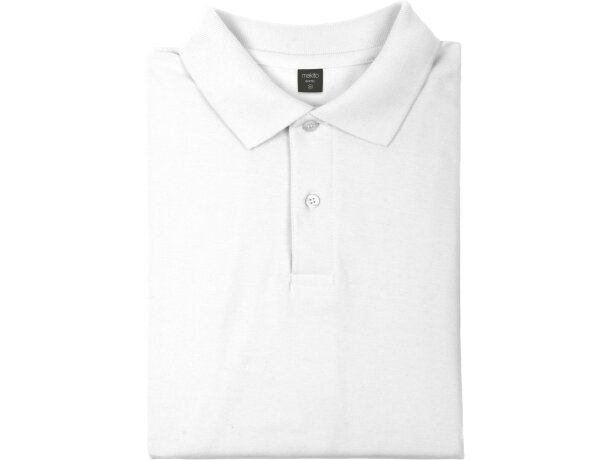 Polo manga corta unisex algodón 180 gr blanco barato
