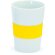 Vaso taza de cerámica con banda de silicona amarillo