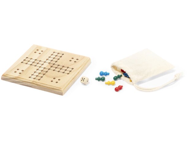 Juego Thumper de parchis en madera para 2 a 4 jugadores con bolsa de algodón detalle 2