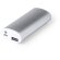 Batería portátil en aluminio con led de 4000 mah Plateado