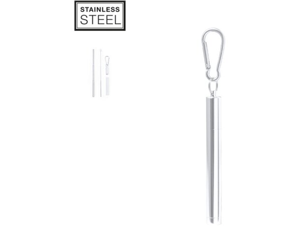 Pajita reutilizable acero inoxidable Jexor con estuche detalle 1