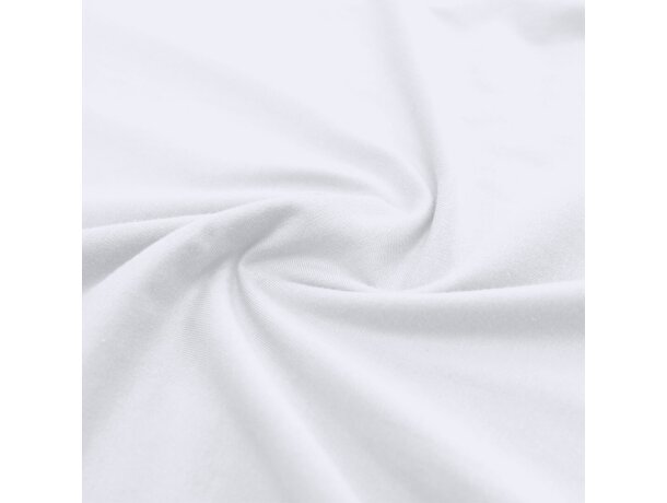 Camiseta adulto blanca algodón ring spun cuello redondo Epika detalle 6