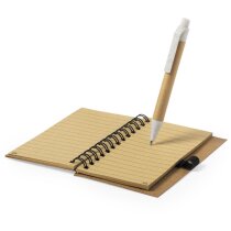 Set libreta y bolígrafo con boli a juego corcho natural Sulax