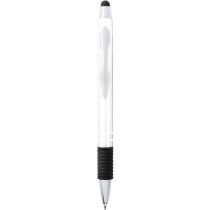 Bolígrafo puntero en aluminio con aros de plata personalizado blanco Bolígrafo puntero en aluminio con aros de plata personalizado blanco