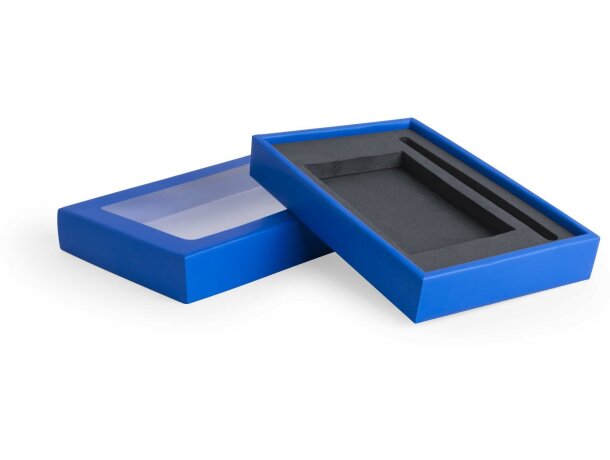 Estuche con bloc y bolígrafo en aluminio barato