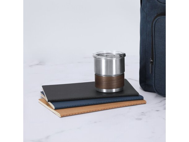 Vaso Gasking acero inoxidable con banda madera 250ml detalle 3