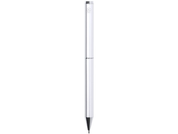Set bolígrafo y roller para regalar de eco aluminio reciclado tinta azul detalle 5