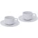 Set tazas Freyat de cerámica mate 85 ml con posavasos incluidos Blanco