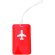 Identificador de pvc con dibujo de avión personalizado rojo
