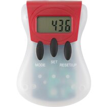 Podómetro para distancia y calorías personalizado rojo