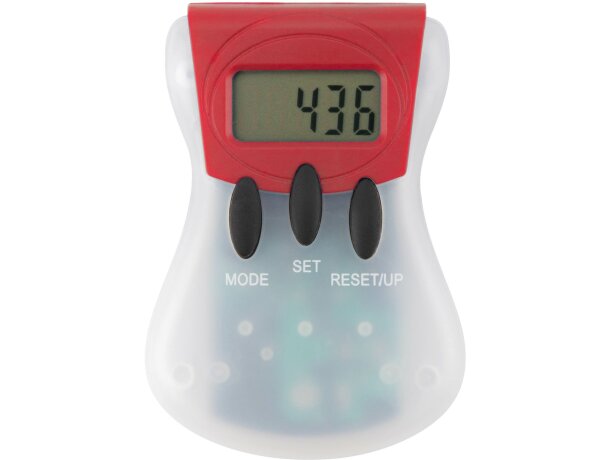 Podómetro para distancia y calorías personalizado rojo