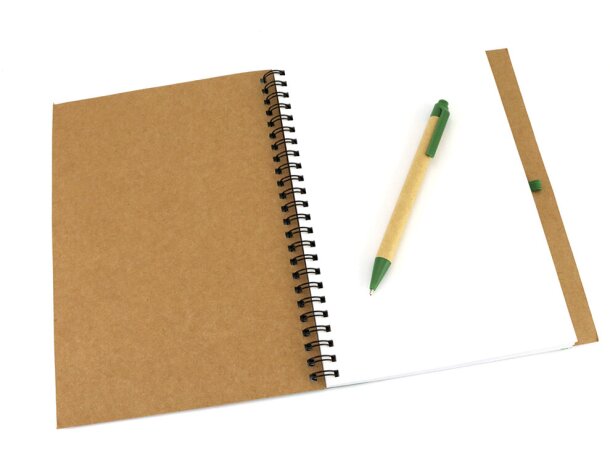 Libreta de cartón ecológico con goma grabada